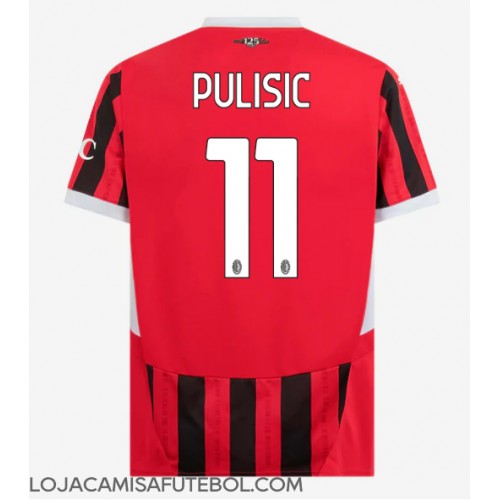 Camisa de Futebol AC Milan Christian Pulisic #11 Equipamento Principal 2024-25 Manga Curta